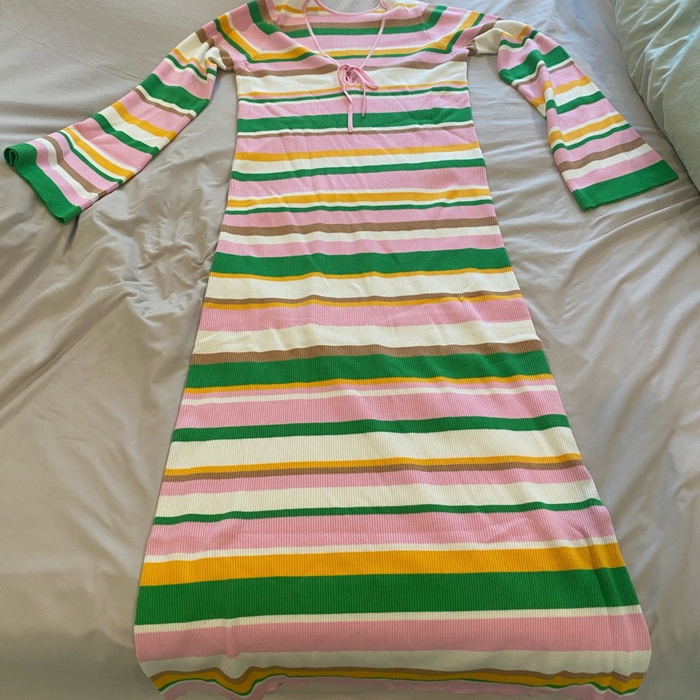 Show me your Mumu sweater Striped Multicolor Maxi Dress